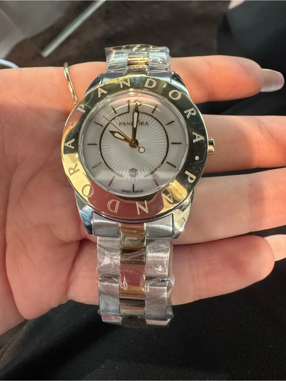 Brand New Authentic Pandora Imagine Two-Tone Opal Face Swiss Made Watch